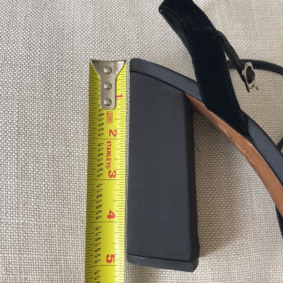 Anthropologie Brand New Lola Cruz Platforms Sandal Black Silk Velvet ♥️ - Picture 8 of 9